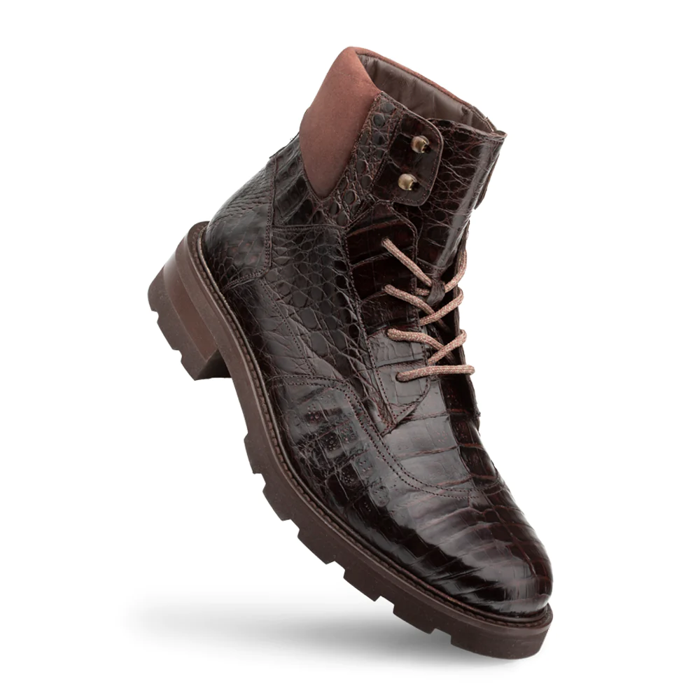 Handmade By JB Men's Crocodile Leather Derby Boots