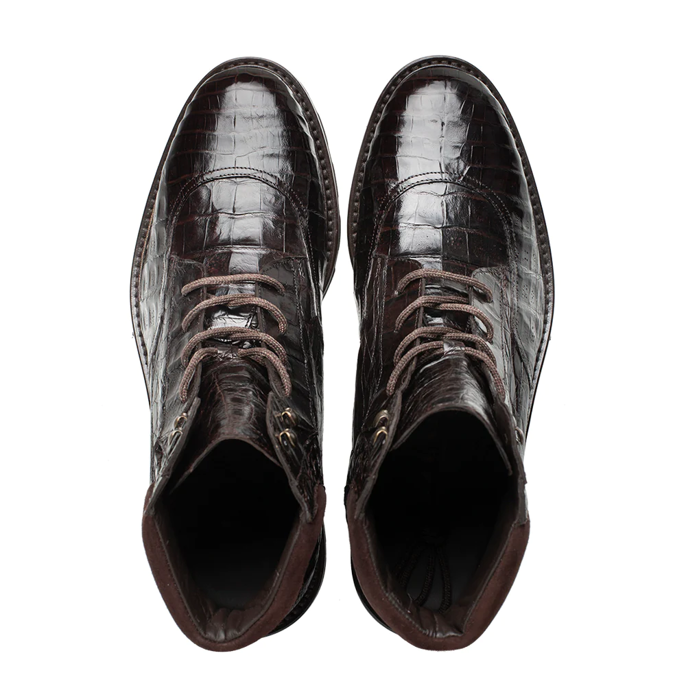 Men's Handmade Brown Calf Leather Elegant Derby Boot