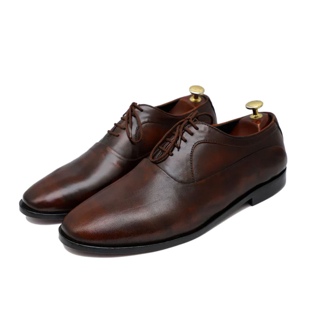 Men's Handmade Brown Leather Formal Loafers Slip On Shoes