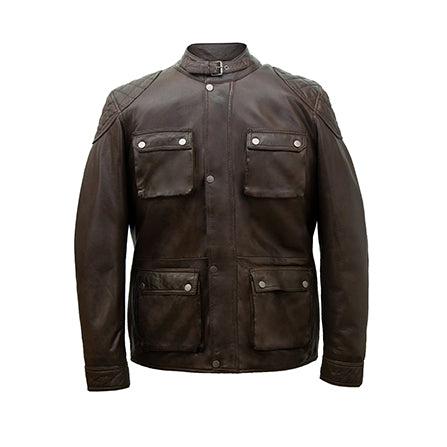 MEN'S BROWN LEATHER COAT - Hand Made by JB