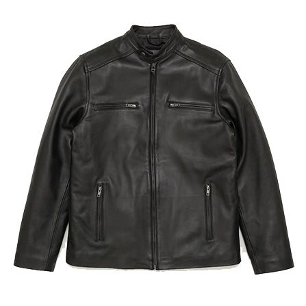 LEATHER BLACK MOTO JACKET - Hand Made by JB