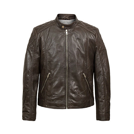 MEN'S BROWN GOAT LEATHER JACKET - Hand Made by JB