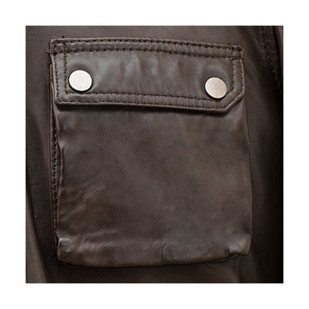 MEN'S BROWN LEATHER COAT