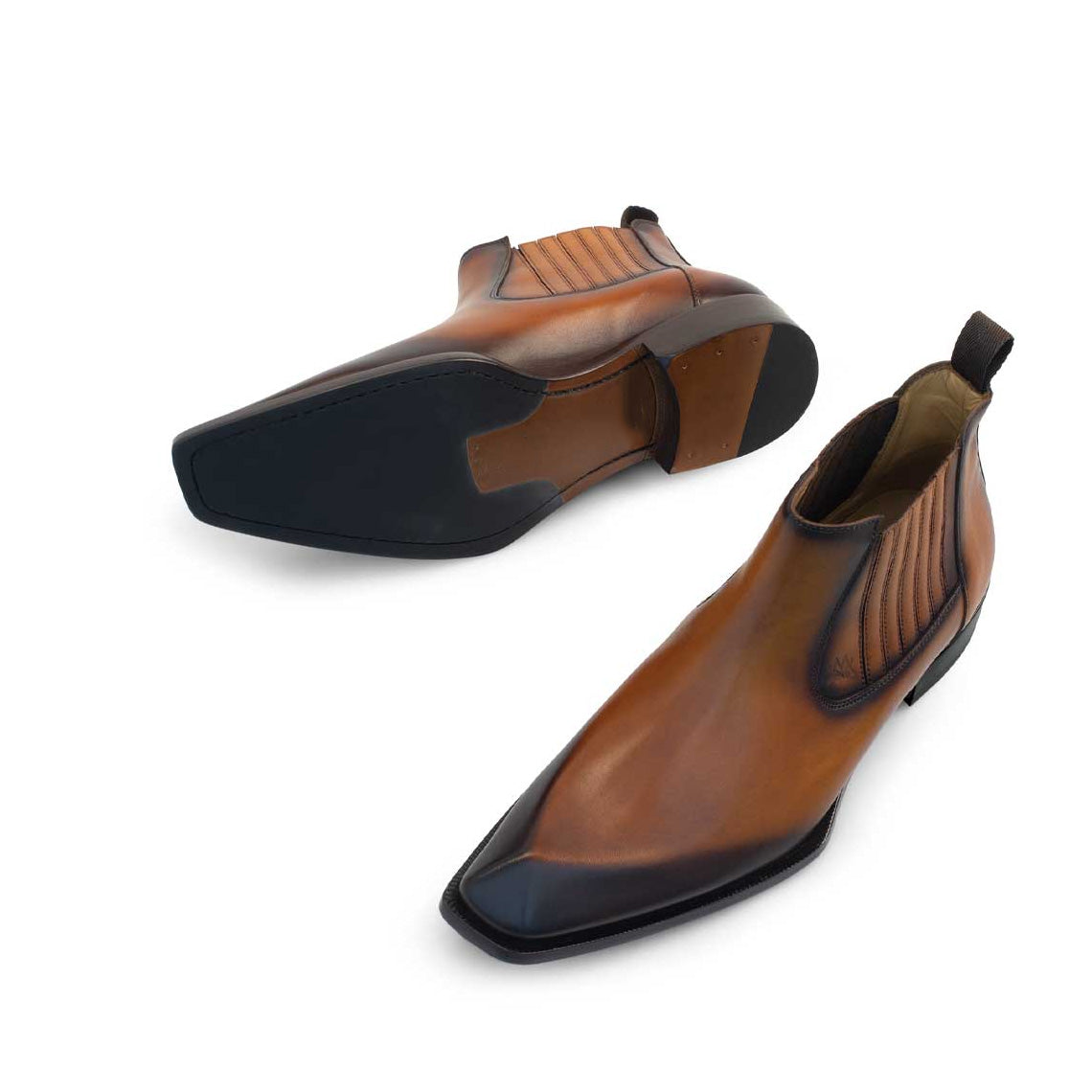 Men's Handmade Brown Calf Leather Chelsea Boots