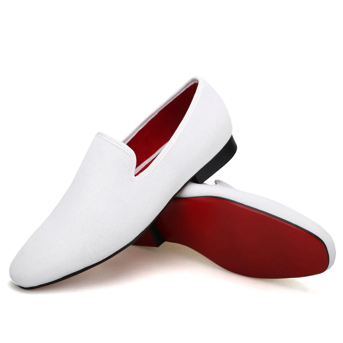 Men Plain White Velvet Square Toe Slippers Loafers Flats Prom Wedding