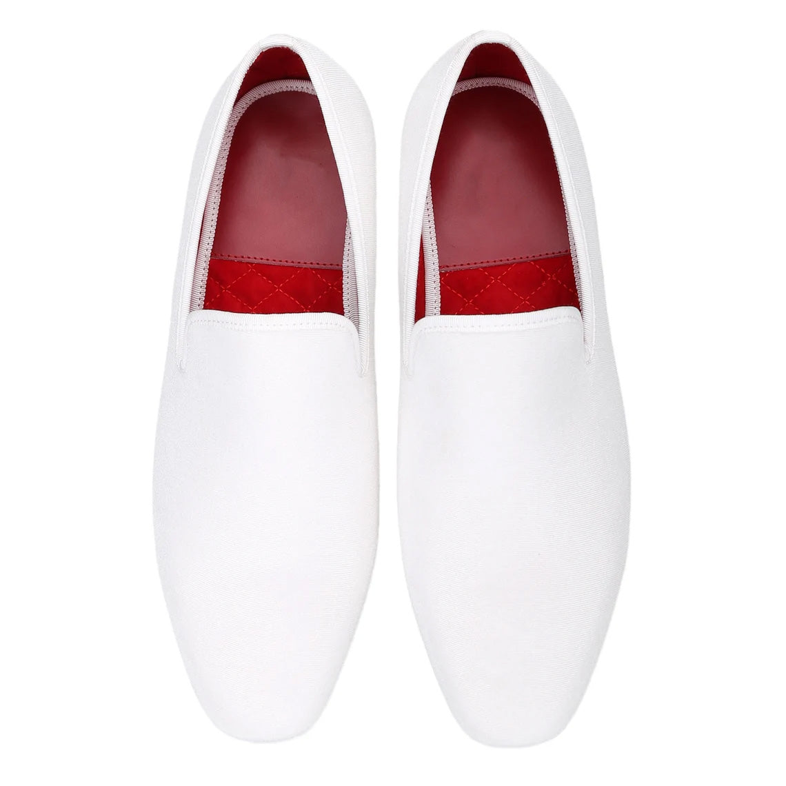 Men Plain White Velvet Square Toe Slippers Loafers Flats Prom Wedding