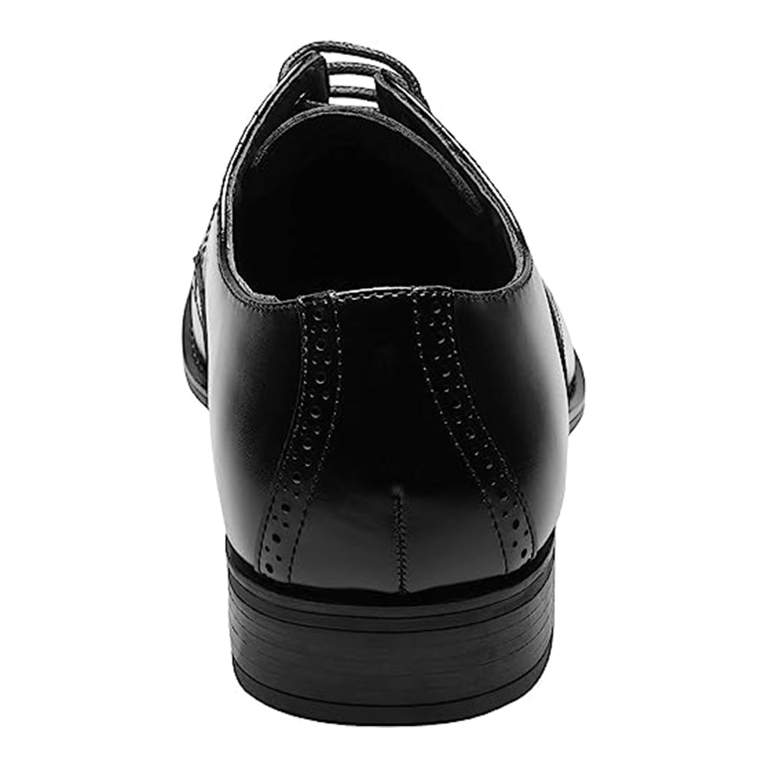 Men's Handmade Black Plain Toe Leather Elegant Derby Shoes
