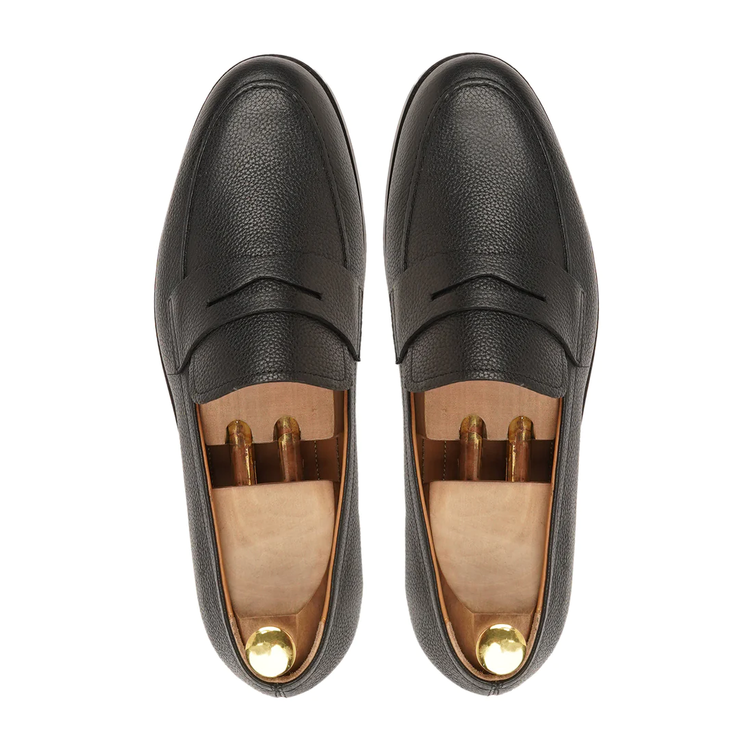 Men's Handmade Loafers Black Calf Leather Formal Shoes