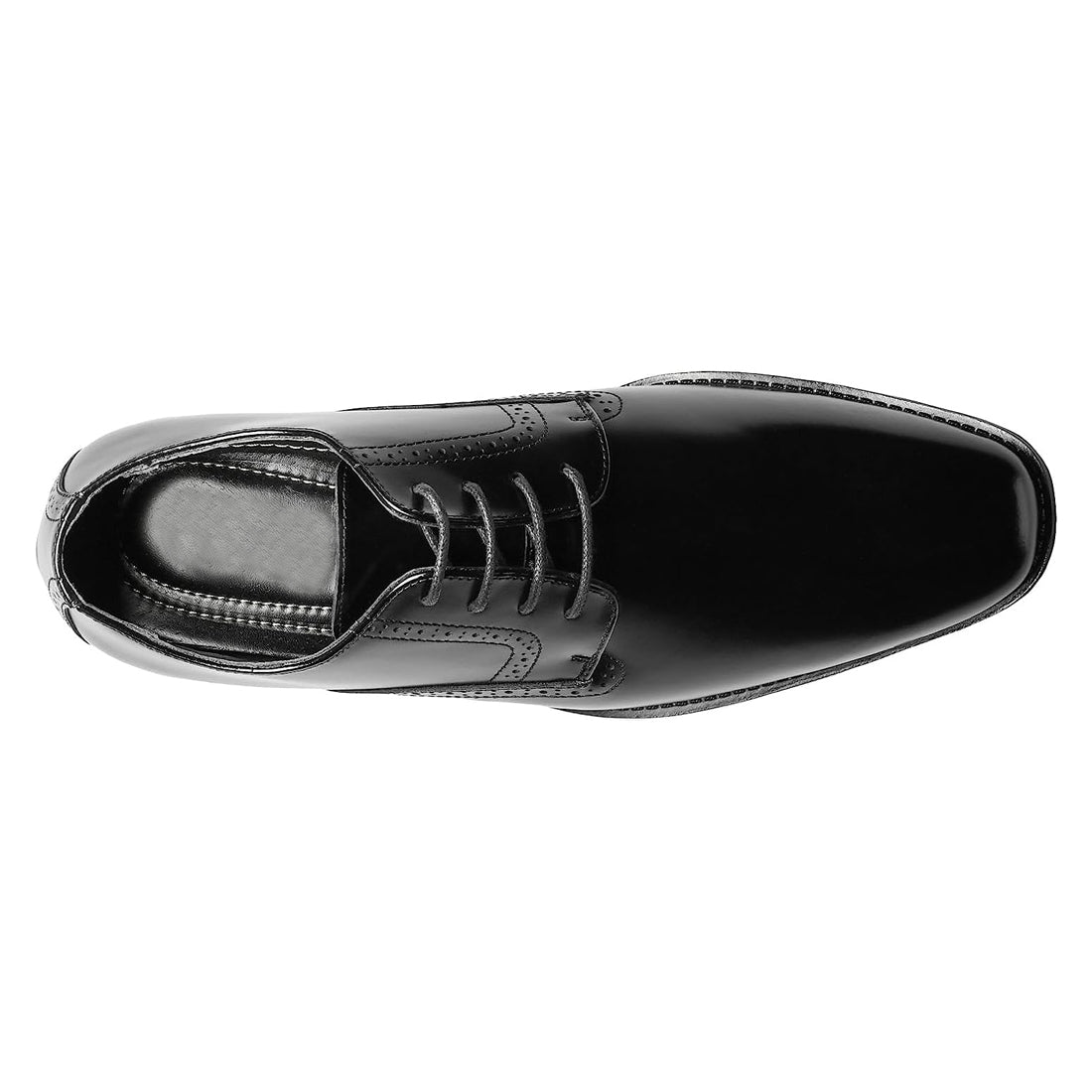 Men's Handmade Black Plain Toe Leather Elegant Derby Shoes