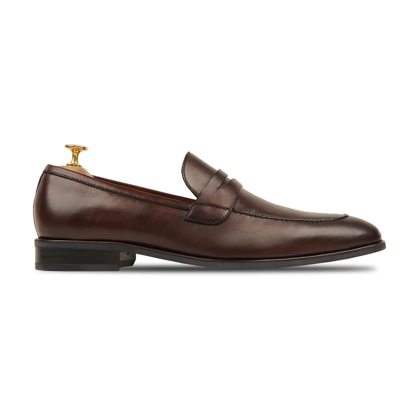 Men's Handmade Brown Leather Elegant Formal Loafers