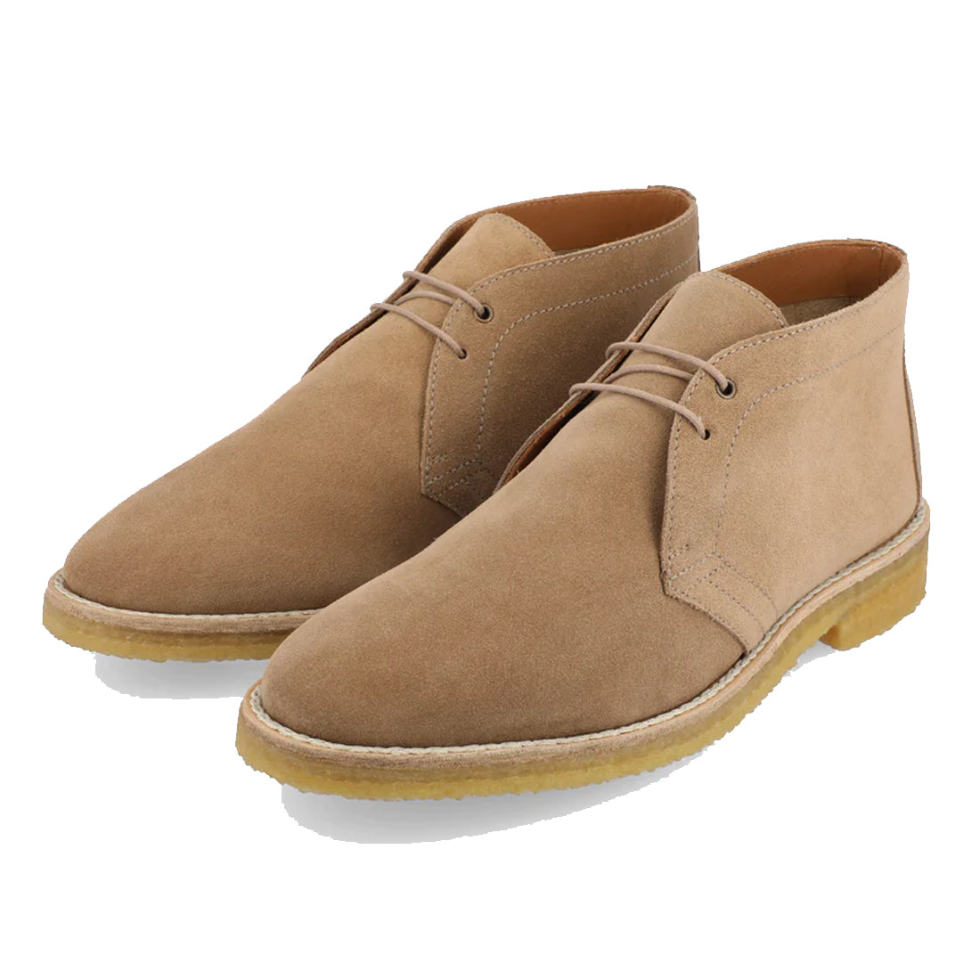 Men's Handmade Beige Leather Elegant Chukka Boot