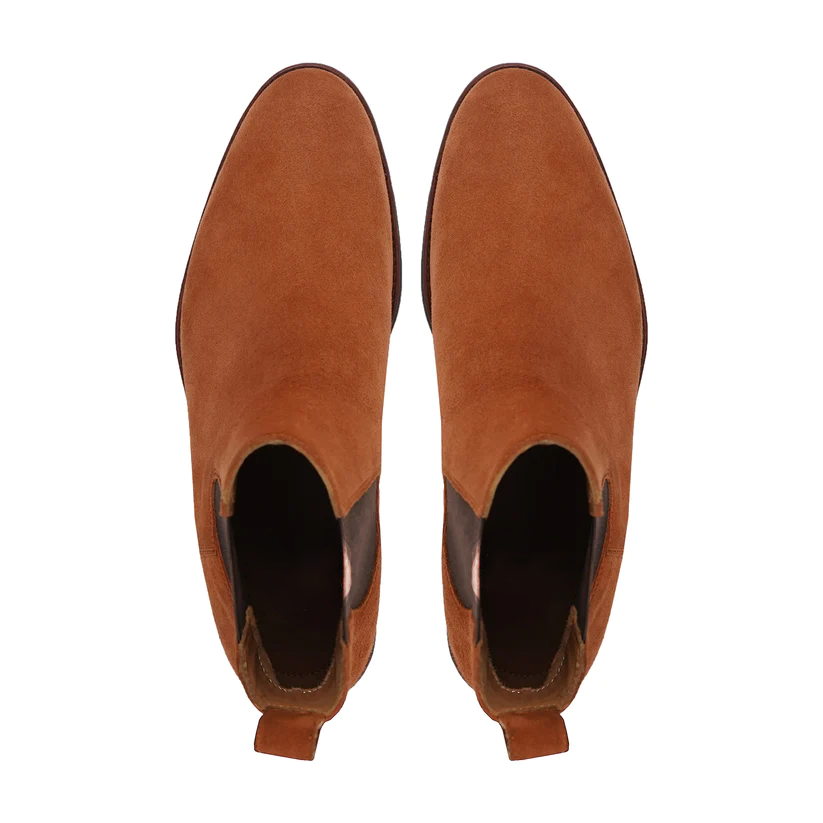 Men's Handmade Brown Suede Chelsea Boots