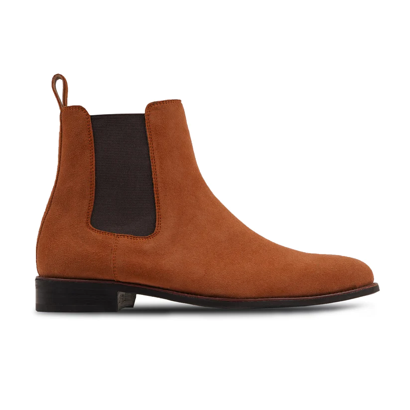 Men's Handmade Brown Suede Chelsea Boots
