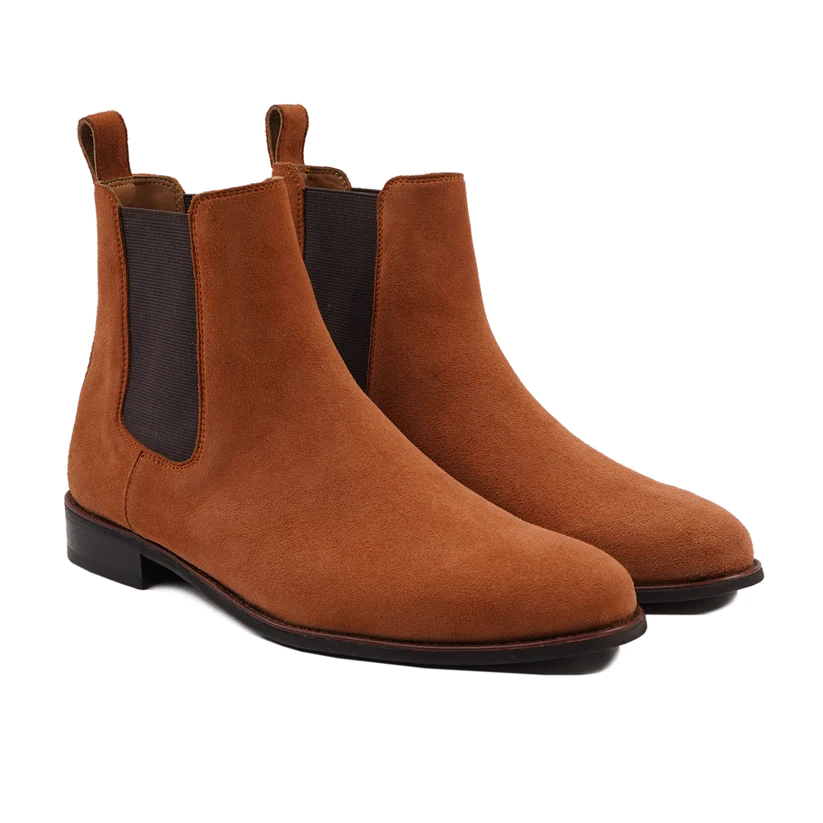 Handmade By JB Men's Suede Leather Chelsea Boots