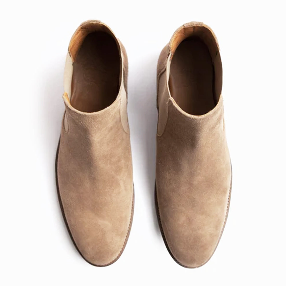 Men's Handmade Sandstone Suede Leather Elegant Chelsea Boots