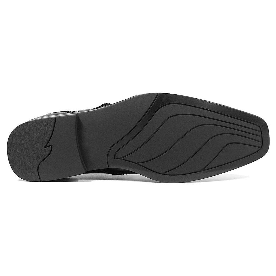 Men's Handmade Black Single Monk Leather Elegant Derby Shoes