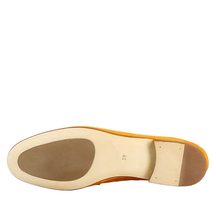 Women's Handmade Moccasin Orange Suede Loafer