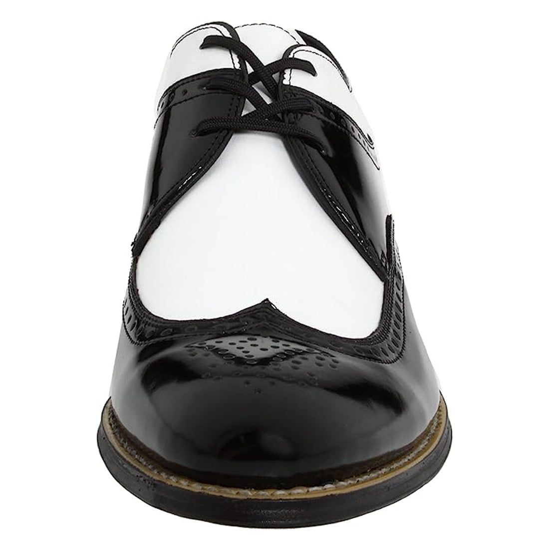 Men's Handmade Black/white Wing Tip Leather Elegant Derby Shoes