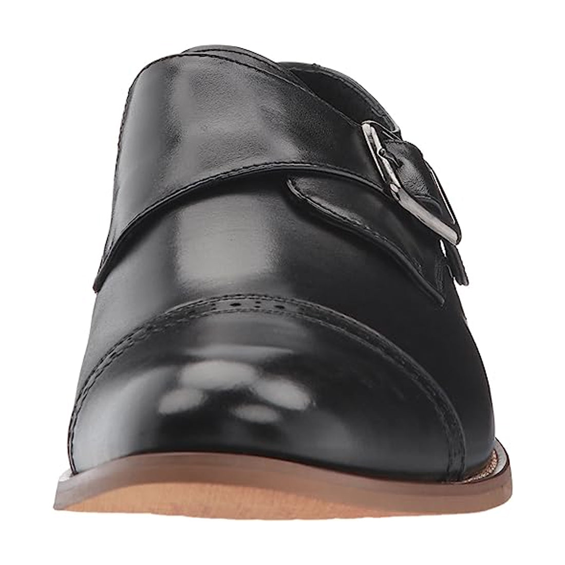 Men's Handmade Black Single Monk Leather Elegant Formal Shoes