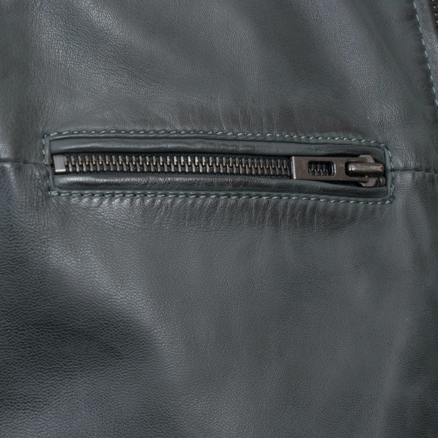 Men's Grey Leather Jacket