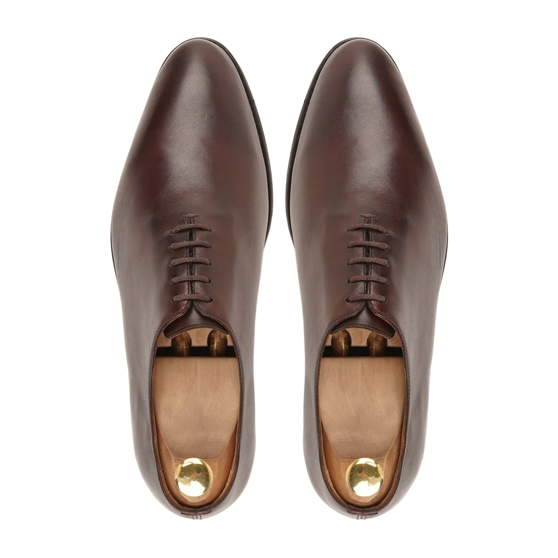 Men's Handmade Calf Leather Oxford Shoes - Brown