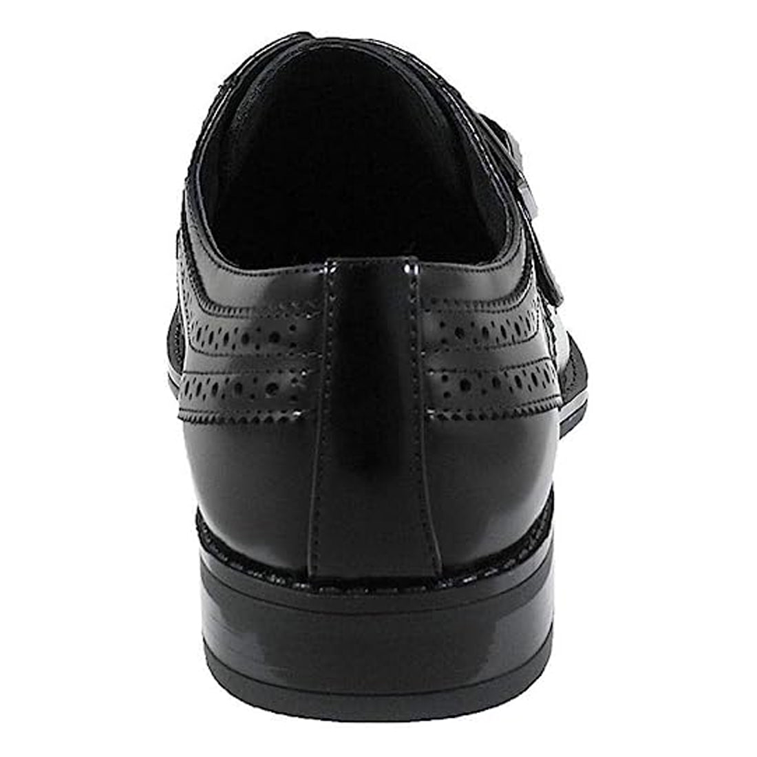 Men's Handmade Black Single Monk Leather Elegant Derby Shoes