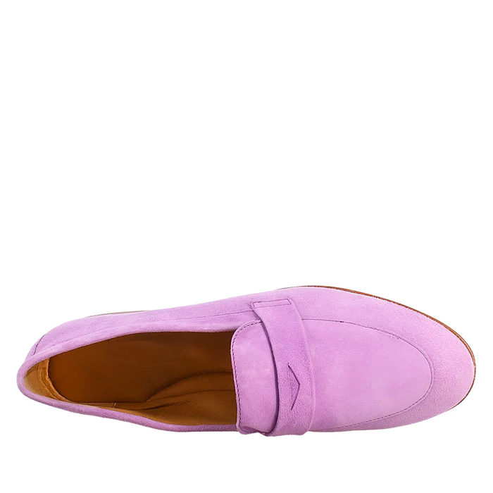 Women's Handmade Moccasin Lilac Suede Loafer