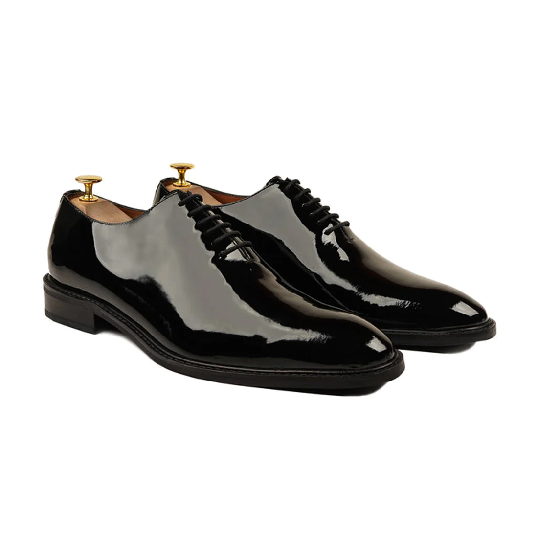 Men's Handmade Black Patent Leather Lace Up Elegant Formal Shoes - Hand Made by JB