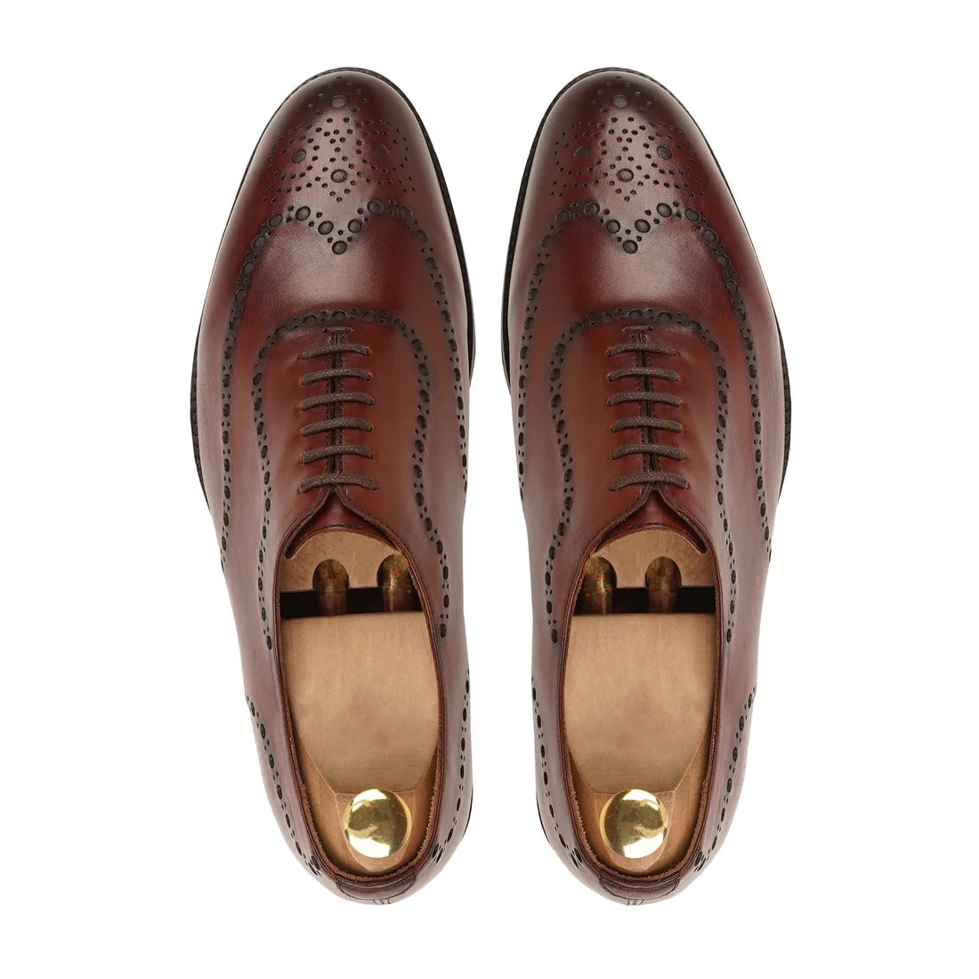 Men's Handmade Brown Burgundy Leather Formal Shoes