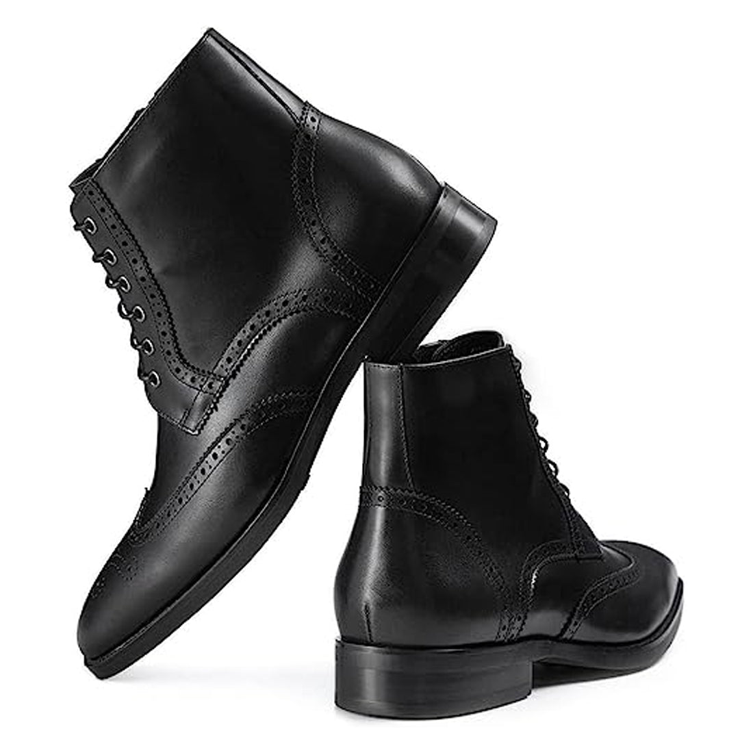 Men's Handmade Black Leather Elegant Chukka Boots
