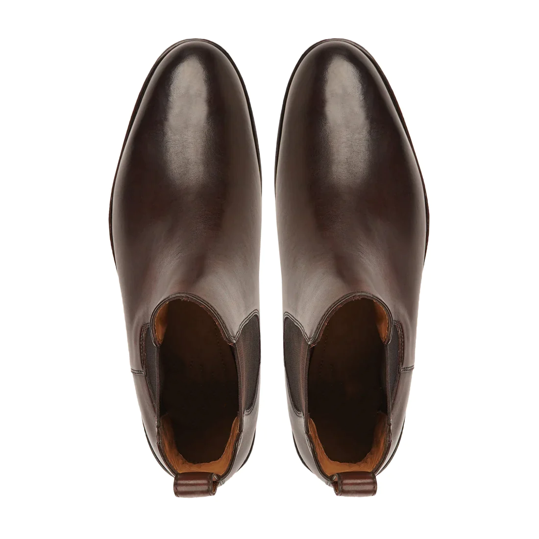 Men's Handmade Chelsea Boots Dark Brown Calf Leather