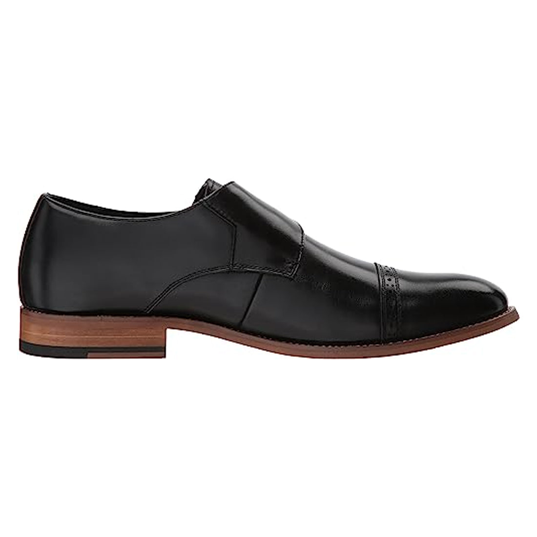 Men's Handmade Black Single Monk Leather Elegant Formal Shoes