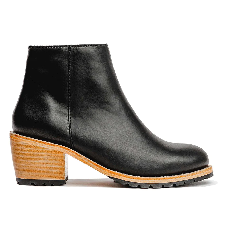 Women's Handmade Black Leather Ankle Boots