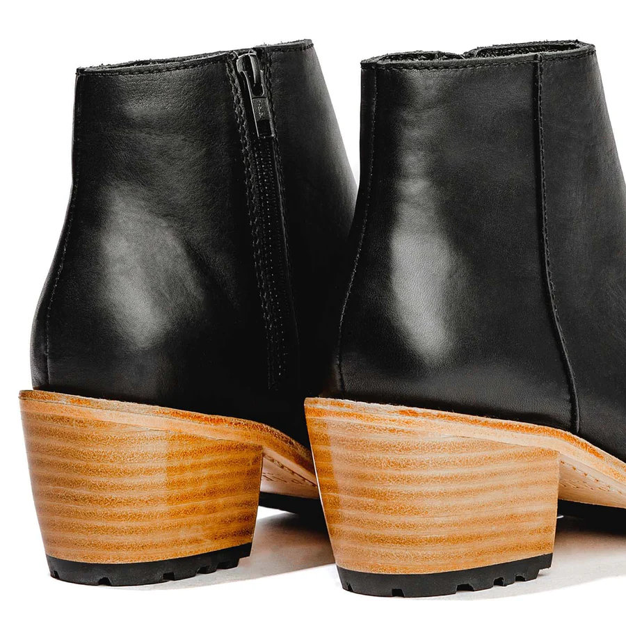 Women's Handmade Black Leather Ankle Boots
