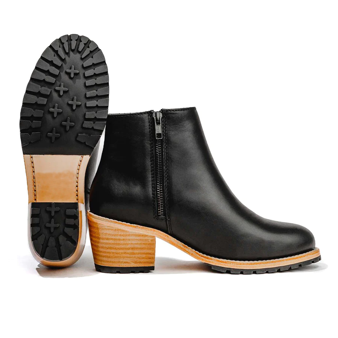 Women's Handmade Black Leather Ankle Boots