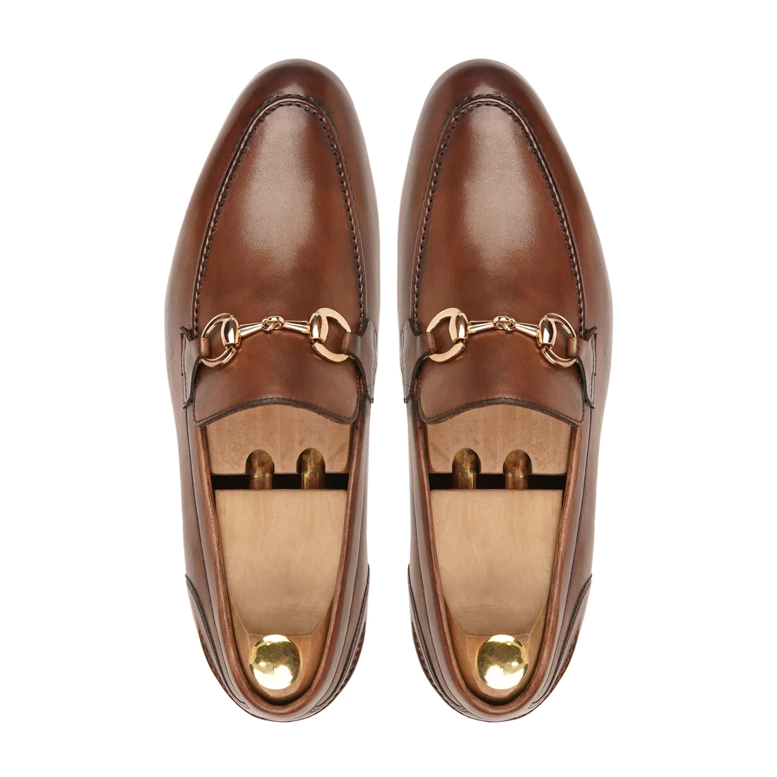 Men's Handmade Elegant Shoes Brown Calf Leather Loafers