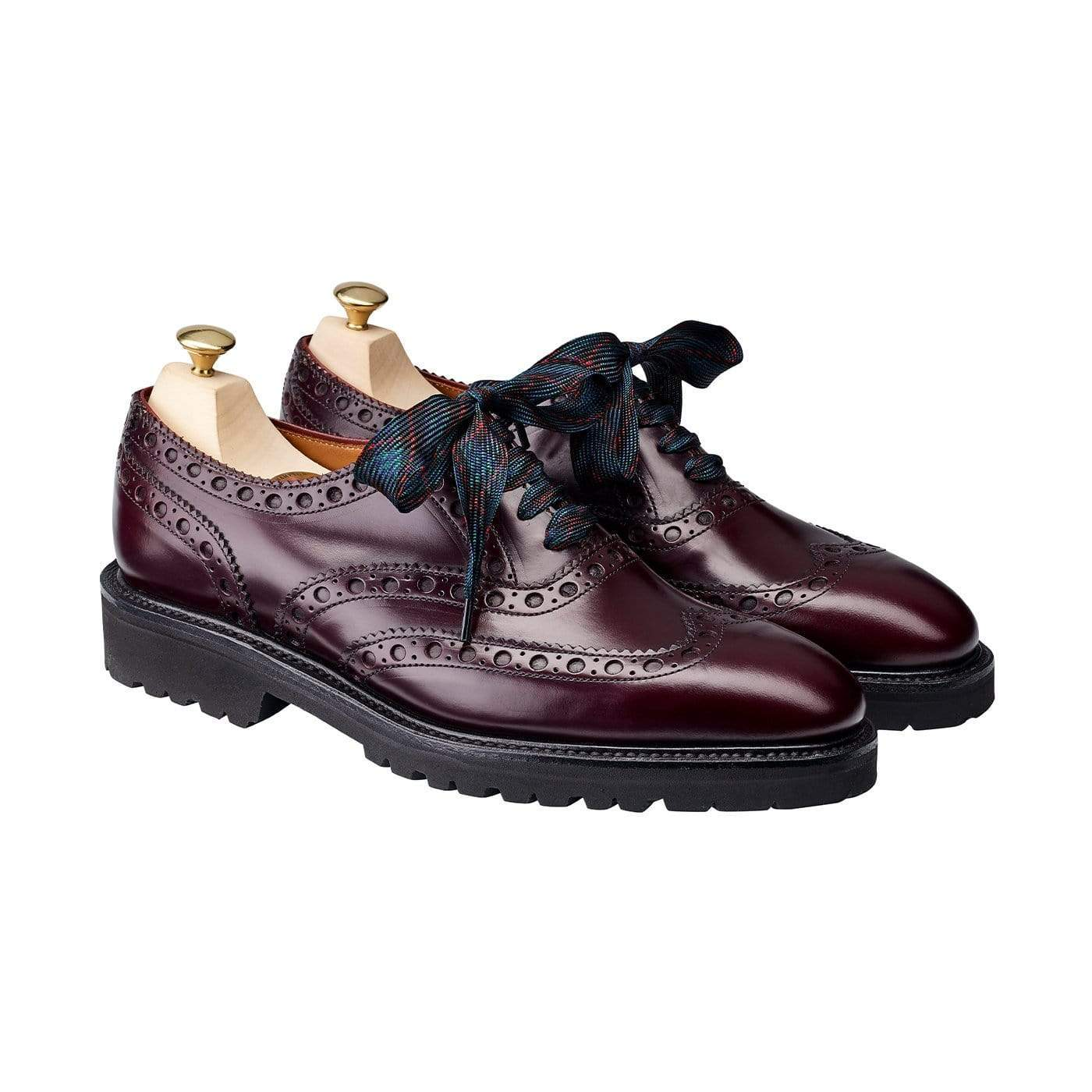 Women's Handmade Burgundy Leather Brogue Oxford Shoes - Hand Made by JB