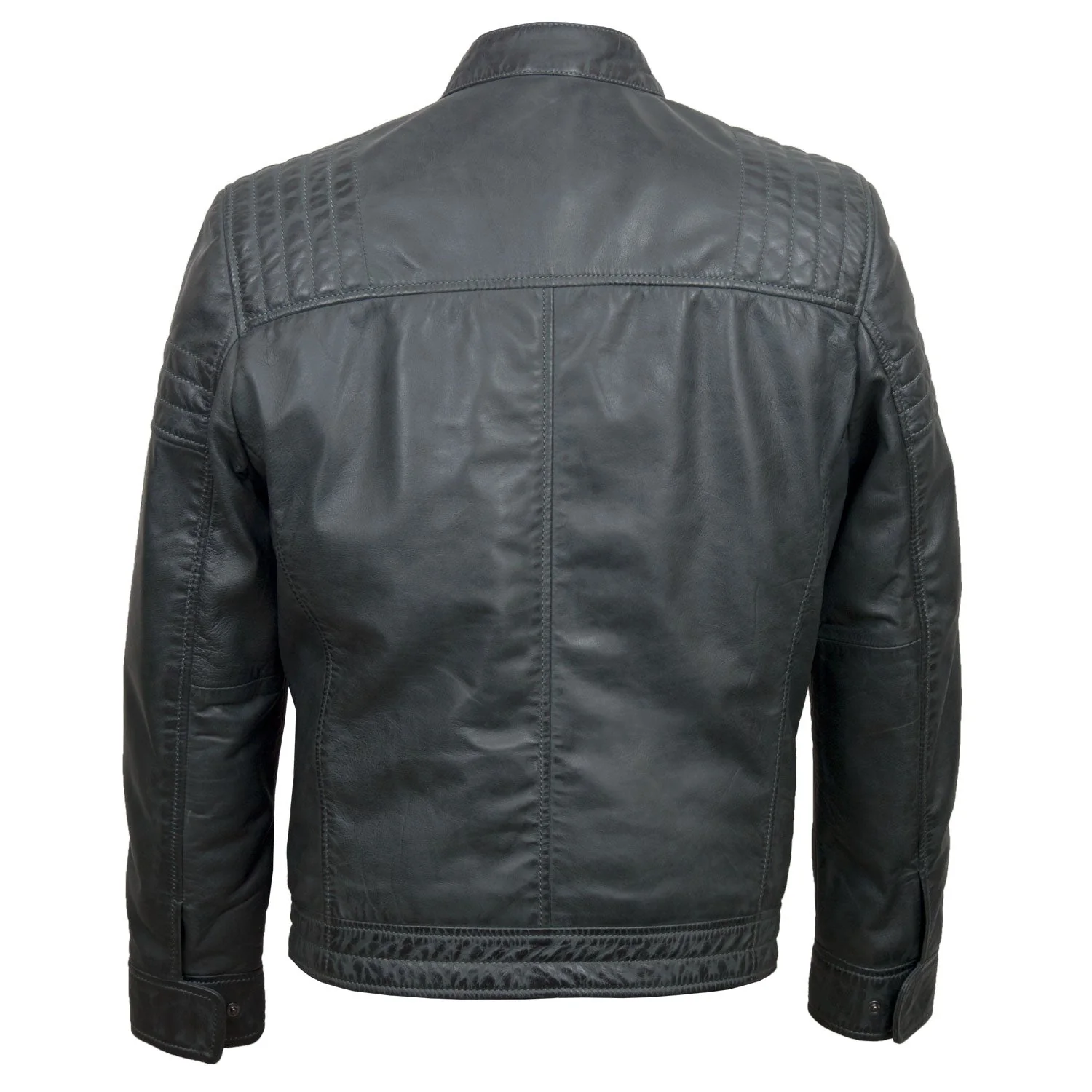 Men's Grey Leather Jacket