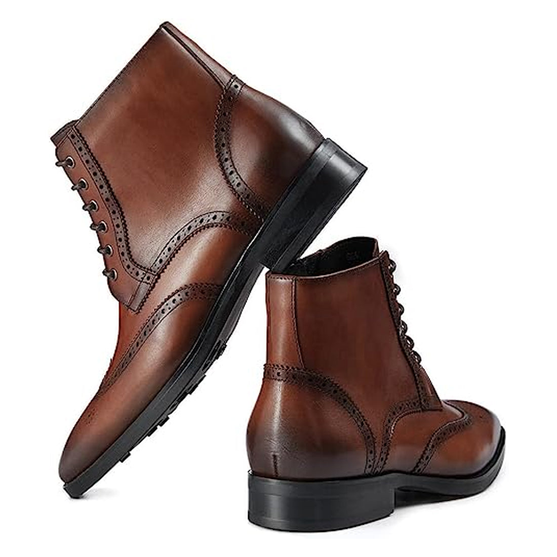 Men's Handmade Brown Leather Elegant Chukka Boots