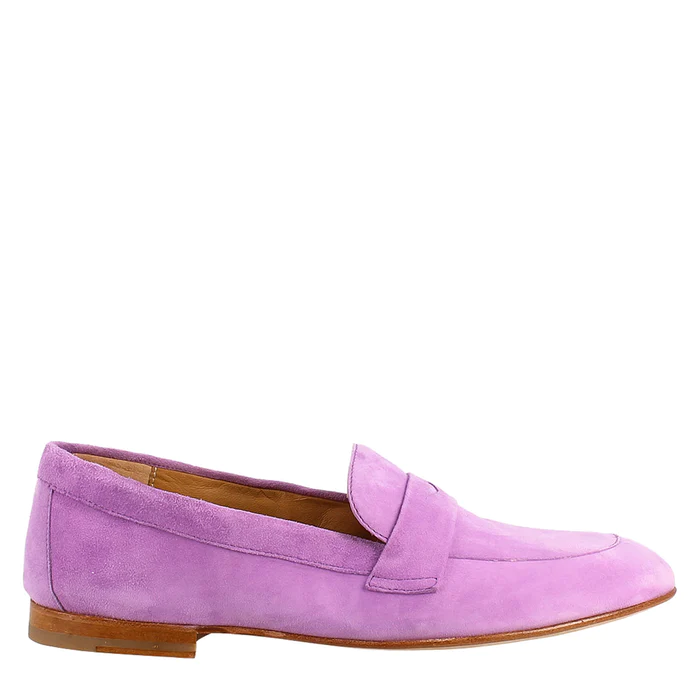 Women's Handmade Moccasin Lilac Suede Loafer