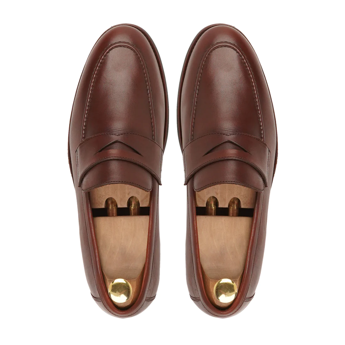 Men's Handmade Elegant Shoes Brown Leather Loafers