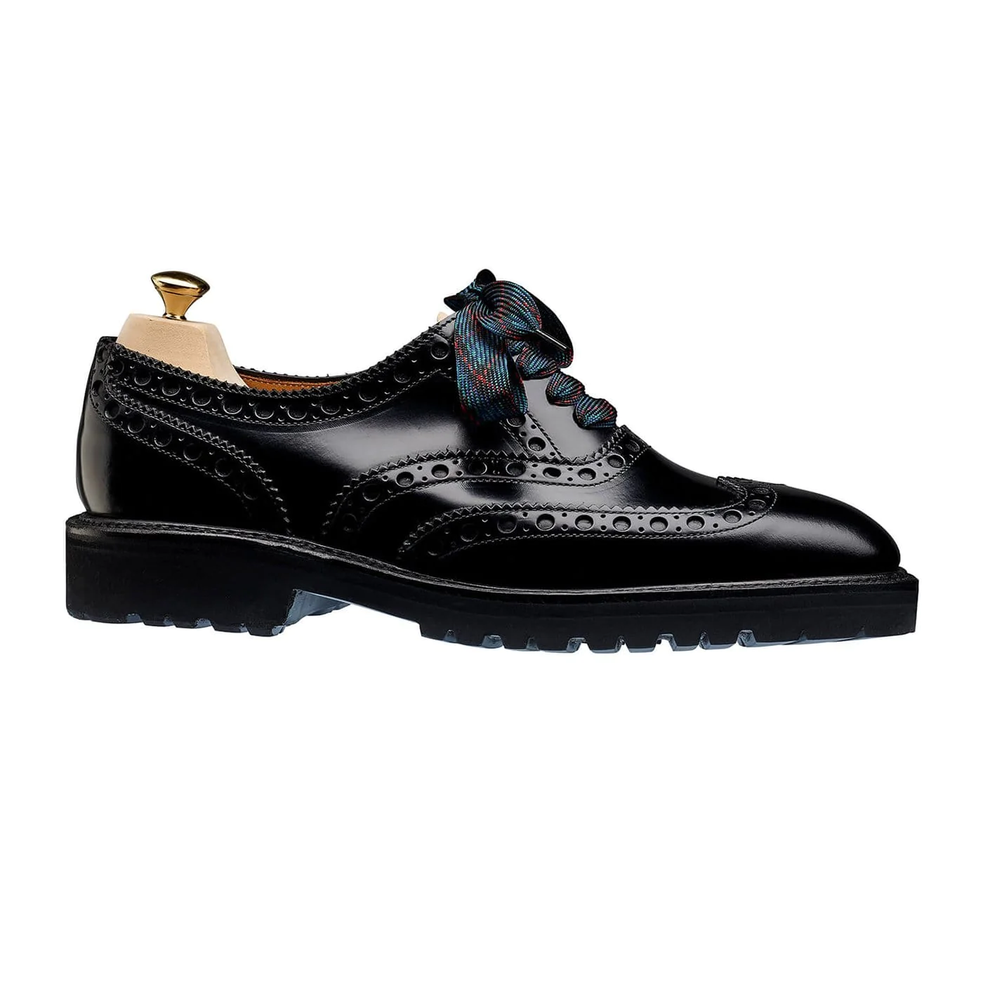 Women's Handmade Black Leather Brogue Oxford Shoes
