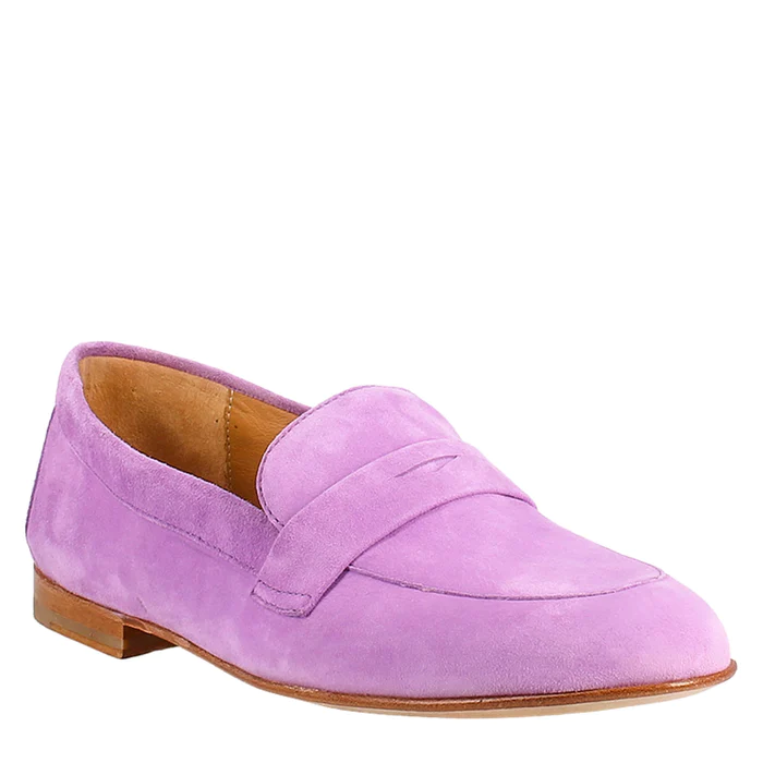 Women's Handmade Moccasin Lilac Suede Loafer