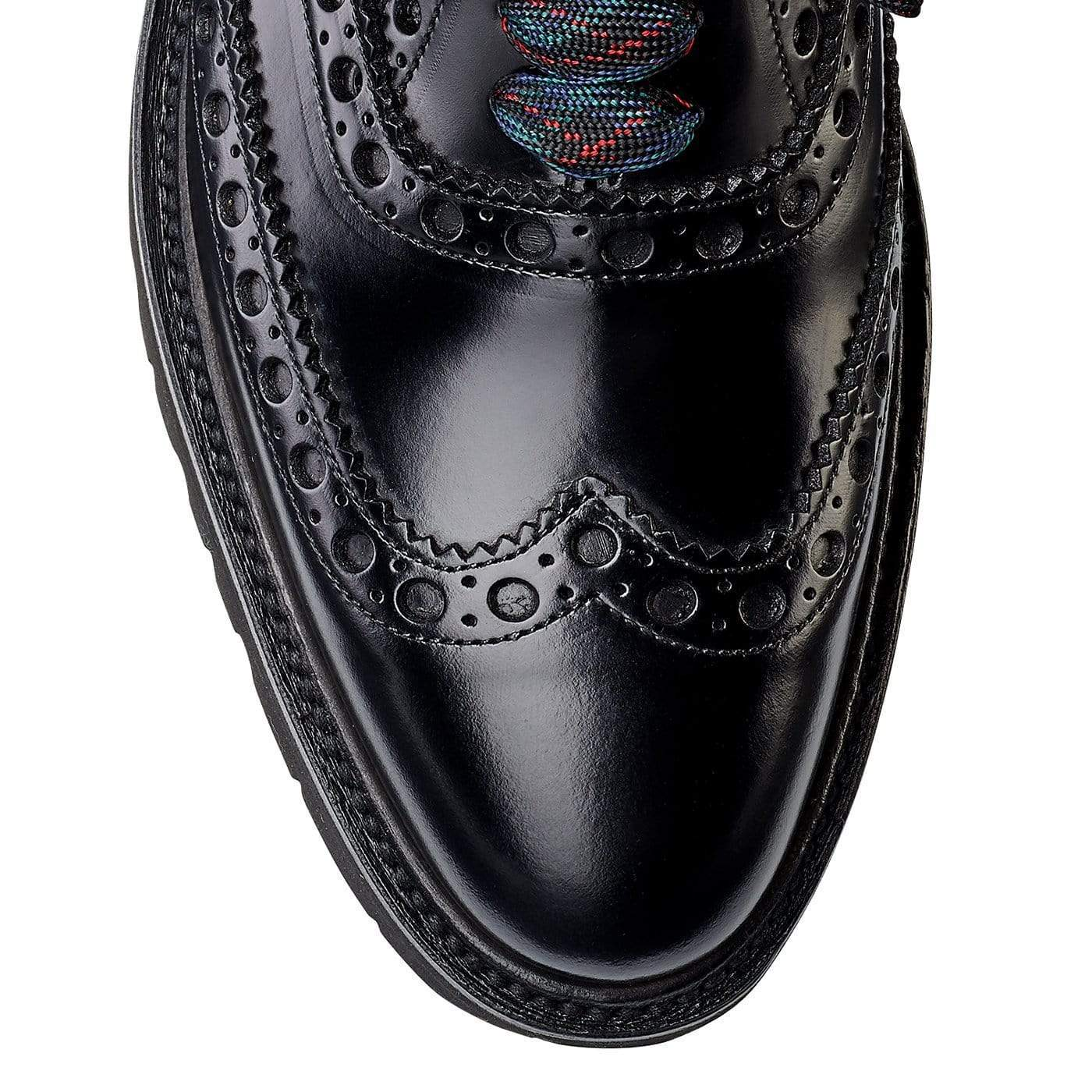 Women's Handmade Black Leather Brogue Oxford Shoes