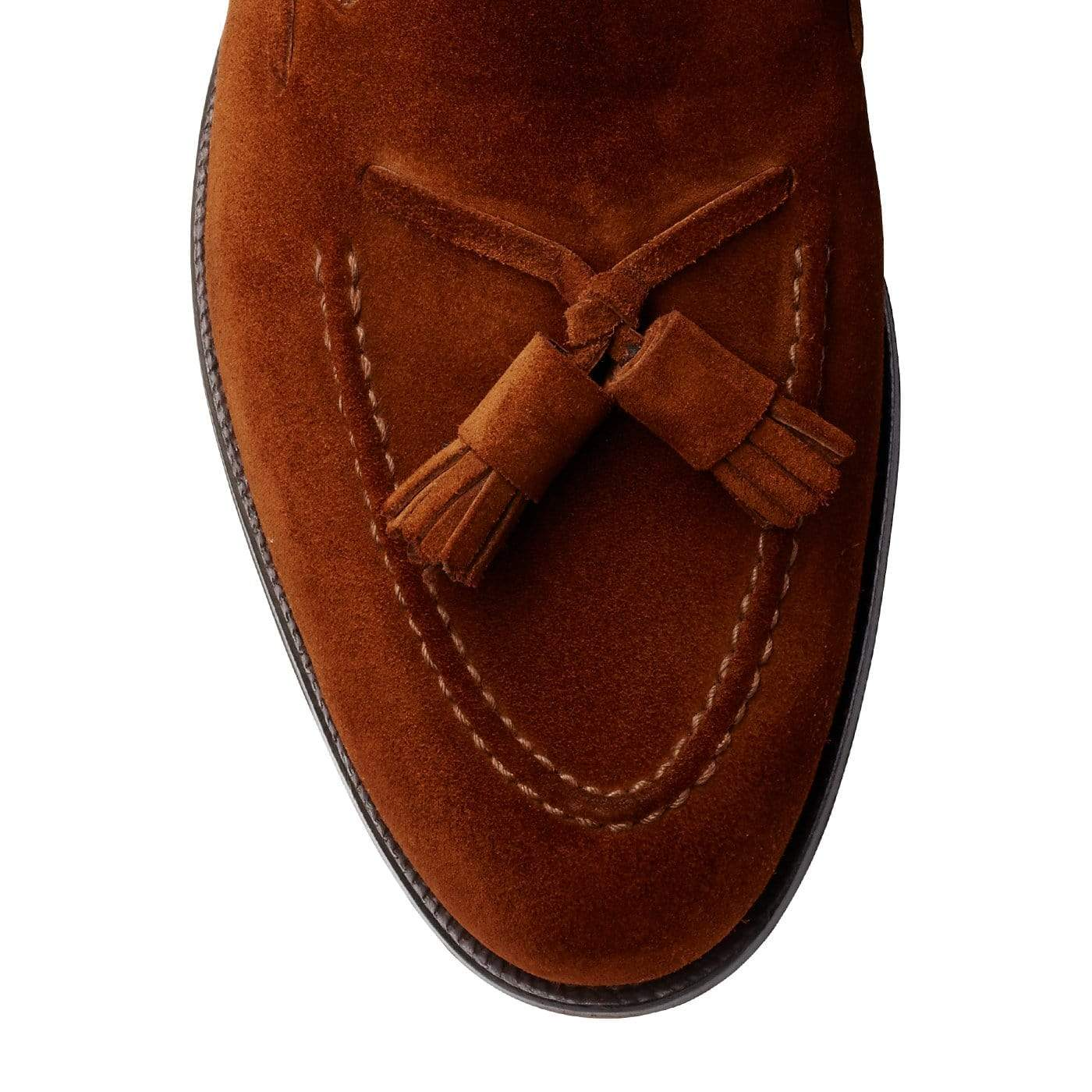 Men's Handmade Formal Shoes Tassels Polo Brown Calf Suede