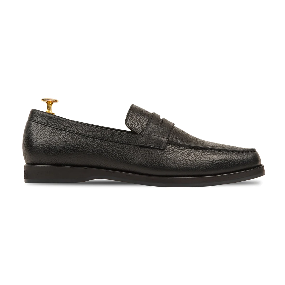 Men's Handmade Shoes Black Calf Leather Loafers