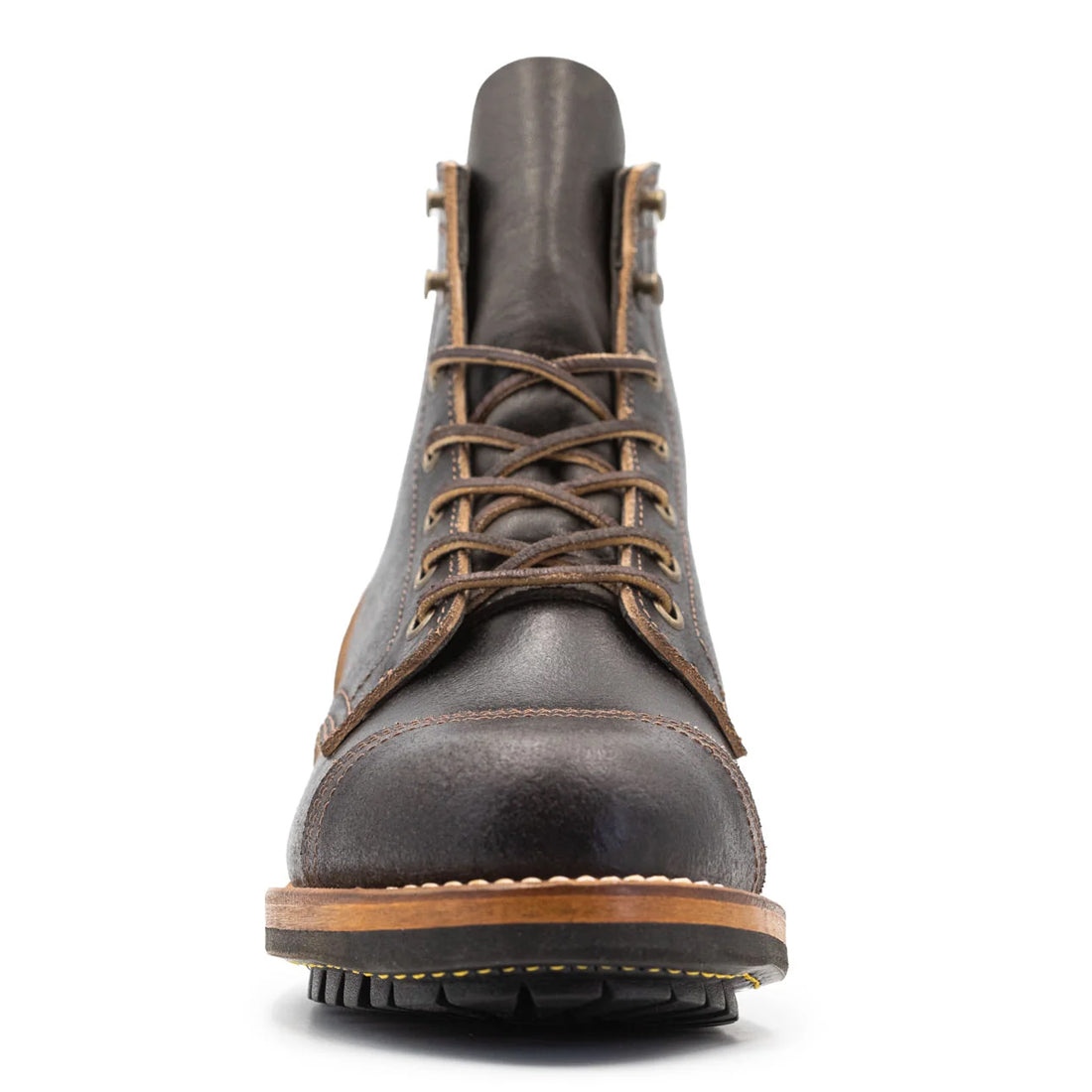 Men's Handmade Black Leather Lace up Derby Boots