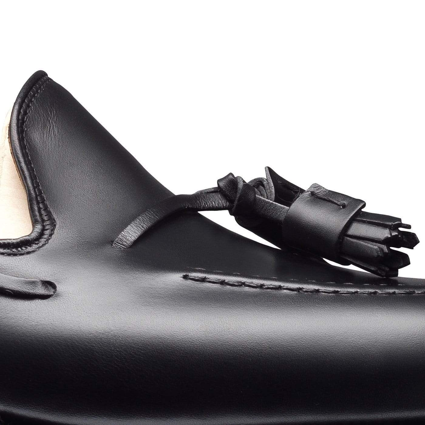 Men's Handmade Formal Shoes Tassels Black Calf Leather