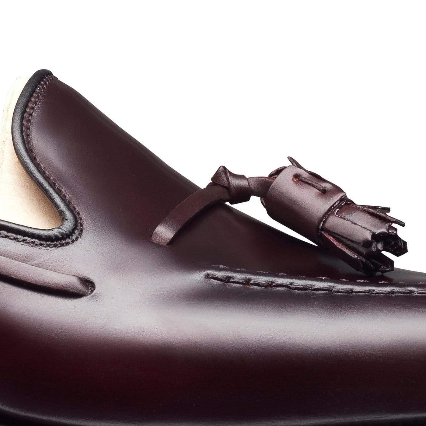 Men's Handmade Formal Shoes Tassels Burgundy Calf Leather