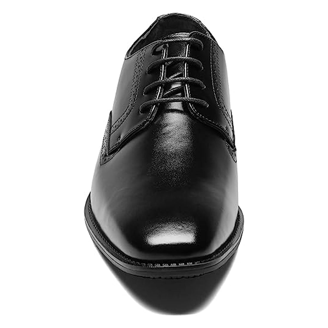 Men's Handmade Black Plain Toe Leather Elegant Derby Shoes